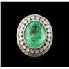 Image 1 : 18KT White Gold 13.35ct Emerald and Diamond Ring