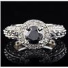 Image 1 : 14KT White Gold 1.35ct Black Diamond Ring