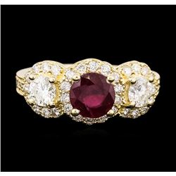 14KT Yellow Gold 1.78ct Ruby and Diamond Ring