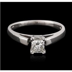 14KT White Gold 0.54ct Princess Cut Diamond Solitaire Ring