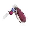 Image 2 : 14KT White Gold 13.09ctw Ruby, Tanzanite and Diamond Ring