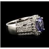 Image 3 : 14KT White Gold 4.03ct Tanzanite and Diamond Ring