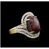 Image 2 : PLATED SILVER 11.87ct Ruby and White Sapphire Ring