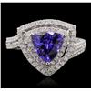 Image 1 : 14KT Two-Tone Gold 2.25ct Tanzanite and Diamond Ring