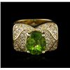 Image 1 : 14KT Yellow Gold 5.90ct Peridot and Diamond Ring