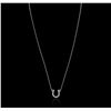 Image 2 : 14KT White Gold 0.23ctw Diamond Pendant With Chain