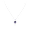 Image 1 : 14KT White Gold 2.70ct Tanzanite and Diamond Pendant With Chain