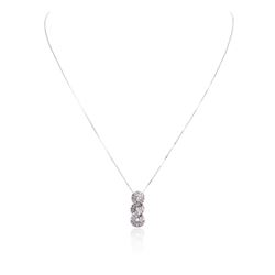 14KT White Gold 0.84ctw Diamond Pendant With Chain