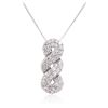 Image 2 : 14KT White Gold 0.84ctw Diamond Pendant With Chain