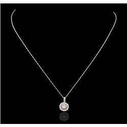 14-18KT White Gold 0.79ctw Diamond Pendant With Chain