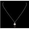 14-18KT White Gold 0.79ctw Diamond Pendant With Chain