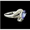 Image 2 : 18KT White Gold 1.72ct Tanzanite and Diamond Ring