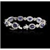 Image 3 : 14KT White Gold 7.00ctw Sapphire and Diamond Bracelet