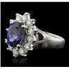 Image 3 : 14KT White Gold 3.56ct Sapphire and Diamond Ring
