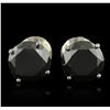 Image 1 : 14KT White Gold 3.18ctw Black Diamond Earrings