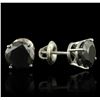 Image 2 : 14KT White Gold 3.18ctw Black Diamond Earrings