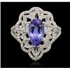 Image 1 : 14KT White Gold 2.03ct Tanzanite and Diamond Ring