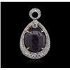 Image 1 : SILVER 47.36ct Star Ruby and White Sapphire Pendant