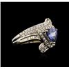 Image 2 : 18KT White Gold 1.55ct Tanzanite and Diamond Ring