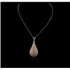 Image 1 : 14KT Two-Tone Gold 6.58ctw Diamond Pendant With Chain