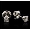Image 2 : 14KT White Gold 0.36ctw Diamond Stud Earrings