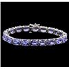Image 1 : 14KT White Gold 27.82ctw Tanzanite Bracelet
