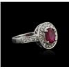 Image 2 : 14KT White Gold 0.89ct Ruby and Diamond Ring