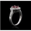 Image 3 : 14KT White Gold 0.89ct Ruby and Diamond Ring