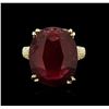 Image 1 : 14KT Yellow Gold 17.47ct Ruby and Diamond Ring