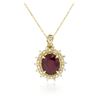 Image 2 : 14KT Yellow Gold 7.80ct Ruby and Diamond Pendant With Chain