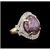 Image 2 : SILVER 18.52ct Star Ruby and White Sapphire Ring