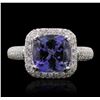 Image 1 : 14KT White Gold 4.18ct Tanzanite and Diamond Ring
