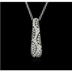 14KT White Gold 1.80ctw Diamond Pendant With Chain