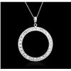 Image 2 : 14KT White Gold 2.00ctw Diamond Pendant With Chain