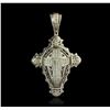 Image 1 : 14KT White Gold 3.69ctw Diamond Cross Pendant