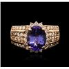 Image 1 : 14KT Rose Gold 3.75ct Tanzanite and Diamond Ring