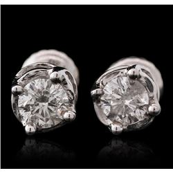 14KT White Gold 0.95ctw Diamond Solitaire Earrings