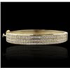 Image 1 : 14KT Yellow Gold 5.50ctw Diamond Bangle Bracelet