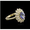 Image 2 : 14KT Yellow Gold 1.50ct Tanzanite and Diamond Ring