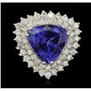 Image 1 : 14KT White Gold 12.10ct GIA Cert Tanzanite and Diamond Ring