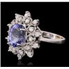 Image 2 : 14KT White Gold 3.57ct Tanzanite and Diamond Ring