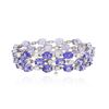 Image 2 : 14KT White Gold 47.52ctw Tanzanite and Diamond Bracelet