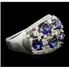 Image 2 : 14KT White Gold 2.34ctw Sapphire and Diamond Ring