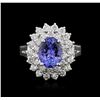 Image 1 : 14KT White Gold 2.37ct Tanzanite and Diamond Ring