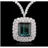 Image 1 : 18KT White Gold 15.54ct GIA Certified Tourmaline and Diamond Necklace
