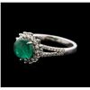 Image 2 : 18KT White Gold 1.38ct Emerald and Diamond Ring