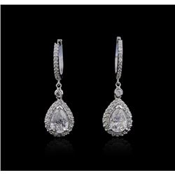 14KT White Gold 3.05ctw Diamond Earrings