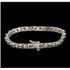 Image 2 : 14KT White Gold 4.00ctw Chrysoberyl and Diamond Bracelet