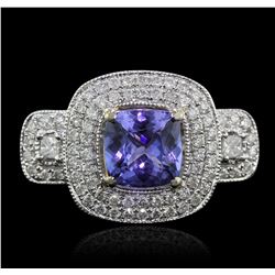 14KT Two-Tone 2.07ct Tanzanite and Diamond Ring