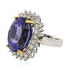 Image 2 : 14KT White Gold GIA Certified 22.13ct Tanzanite and Diamond Ring